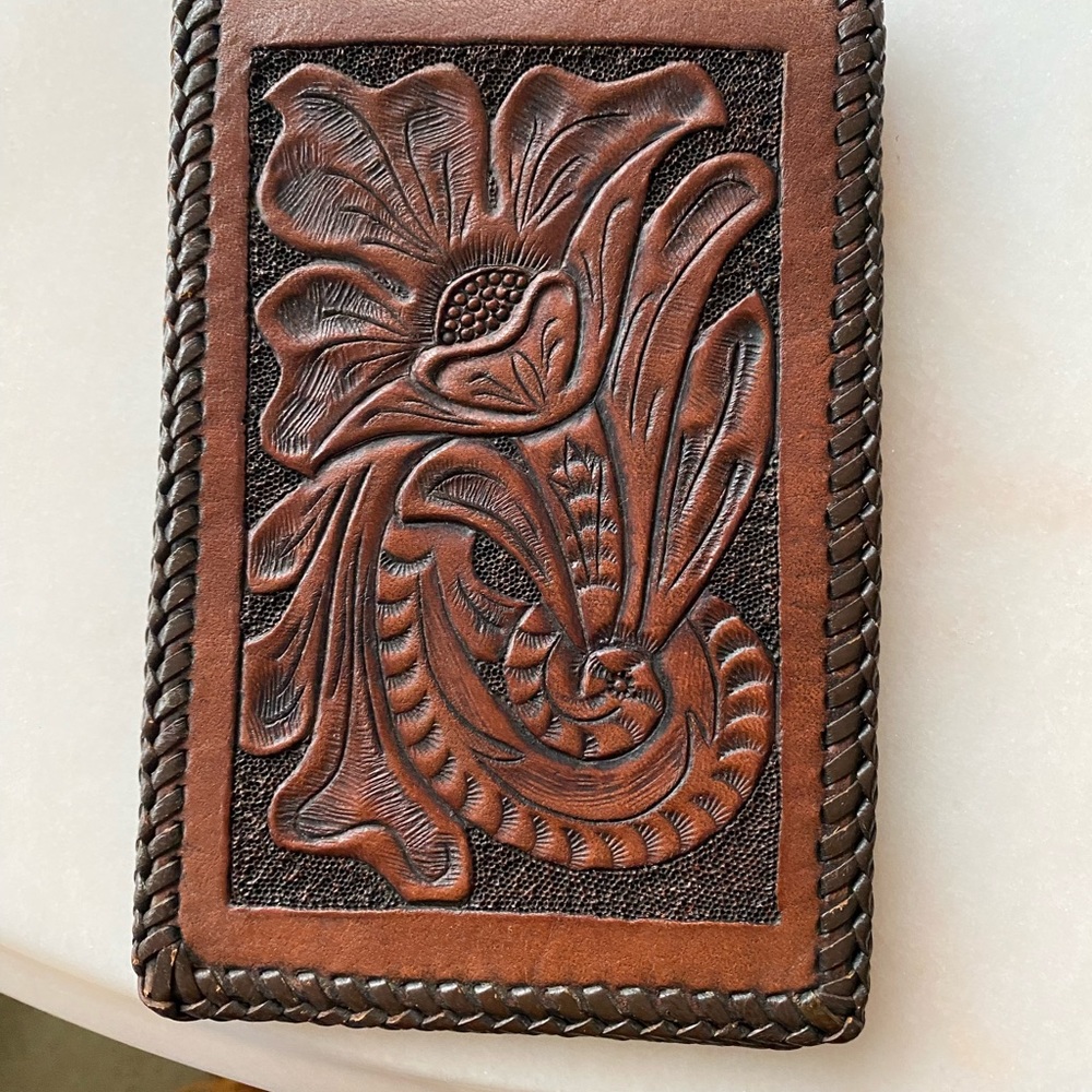 Leather carved wallet